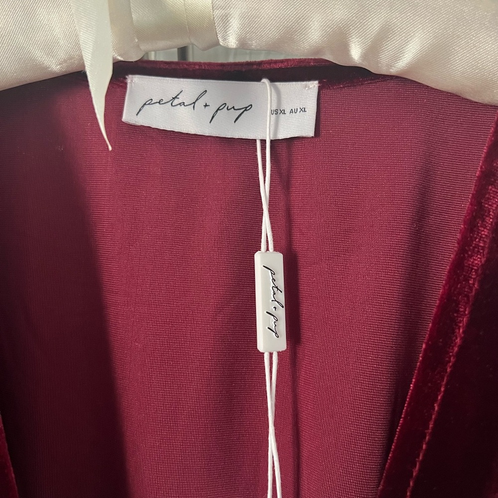 Petal & Pup Rich Burgundy Velvet Gown - Picture 2 of 4